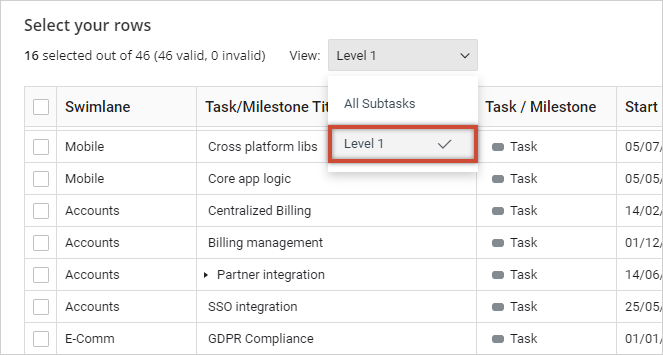 select-hierarchy-level-jira-office-timeline-online