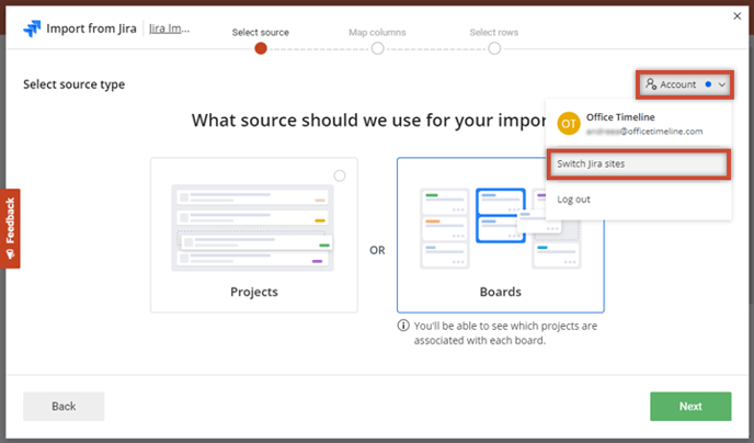 switch-jira-sites-office-timeline-online