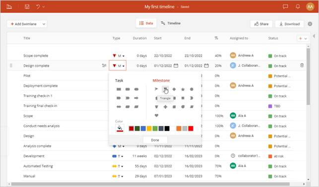add-tasks-and-milestones-office-timeline-online