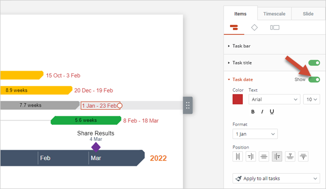 hide-task-date-office-timeline-online