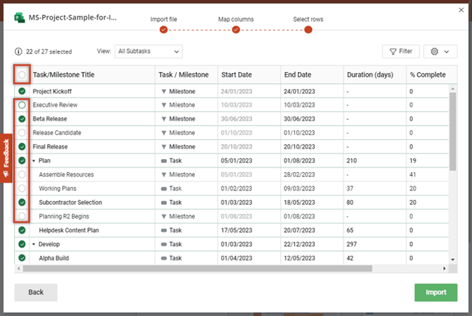 select-individual-rows-to-import-or-select-all