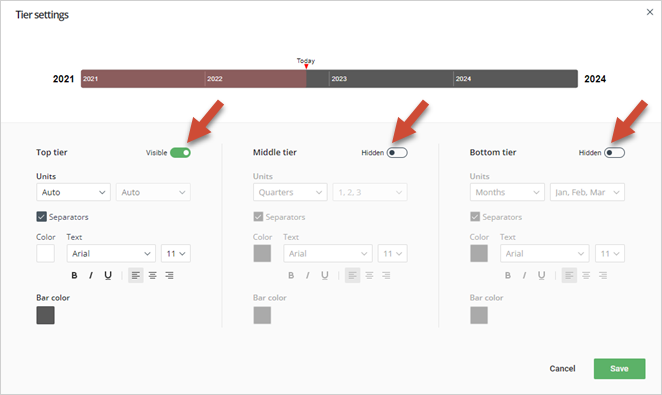 tier-settings-window-visibility-switches-office-timeline-online