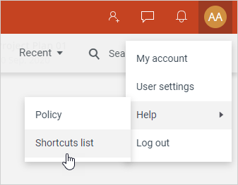 view-shortcuts-list-office-timeline-online